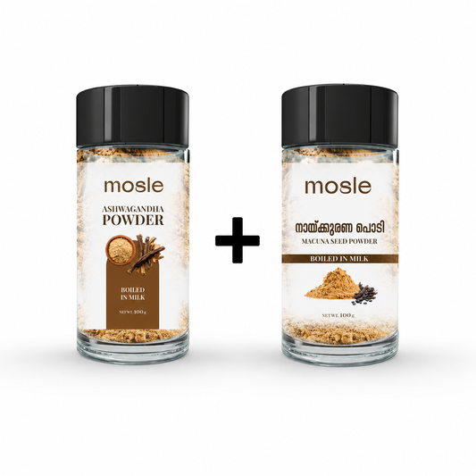 Ashwagandha Powder Boiled in Milk (100g)+ Mucuna Pruriens or Naikurna powder(100g)